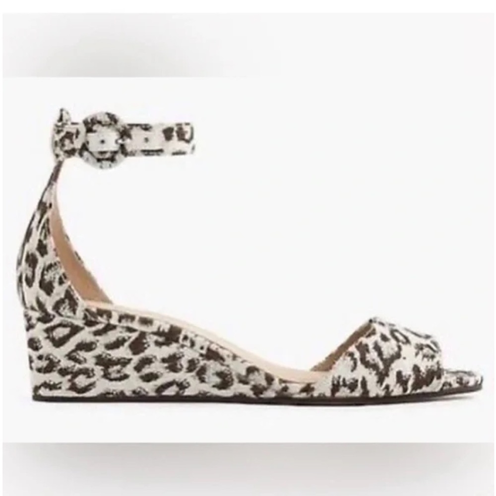 J. Crew - Laila Leopard Print Wedge Sandals size 6M